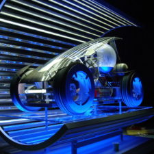 ARRAY-EYE（LEDリフレクタ照明)によるドーム型照明 燃料タンク・電池を意匠的に展示 真空成型キャノピー